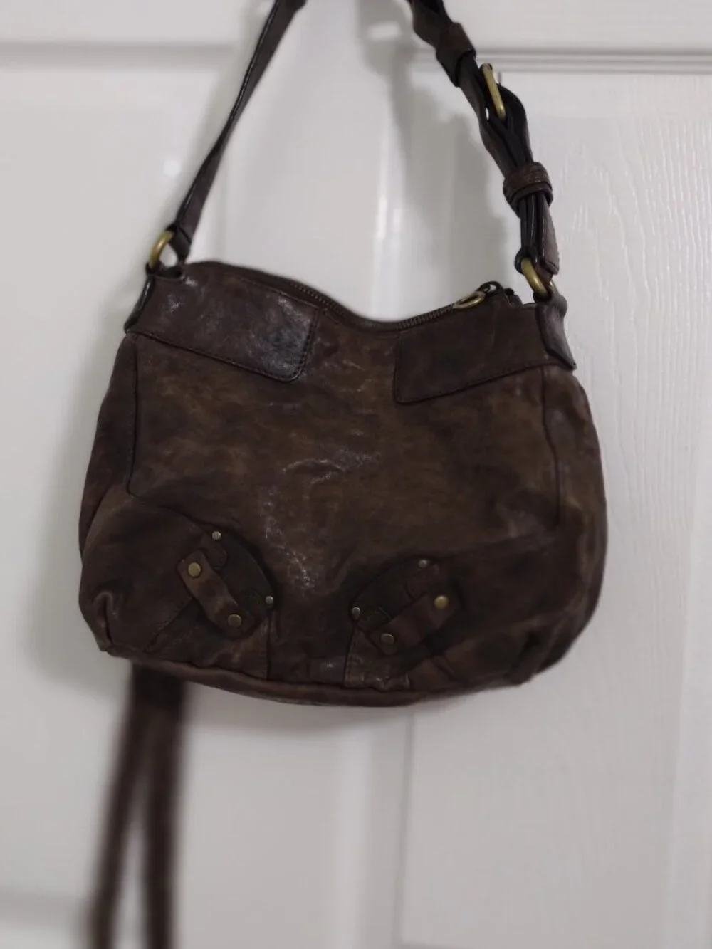 Juicy Couture Vintage Y2K Leather Shoulder Bag Brown Lambskin